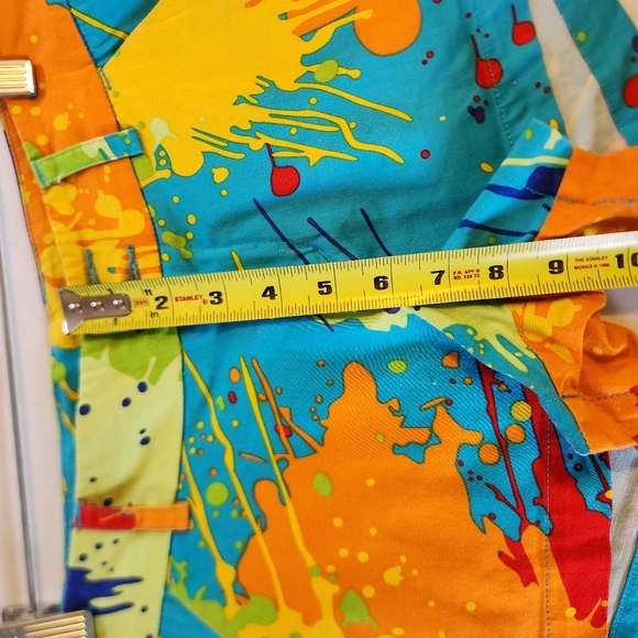 Loudmouth Womens Short Shorts Sz 0 Drop Cloth Paint Splatters Golf Golfing - Picture 8 of 10